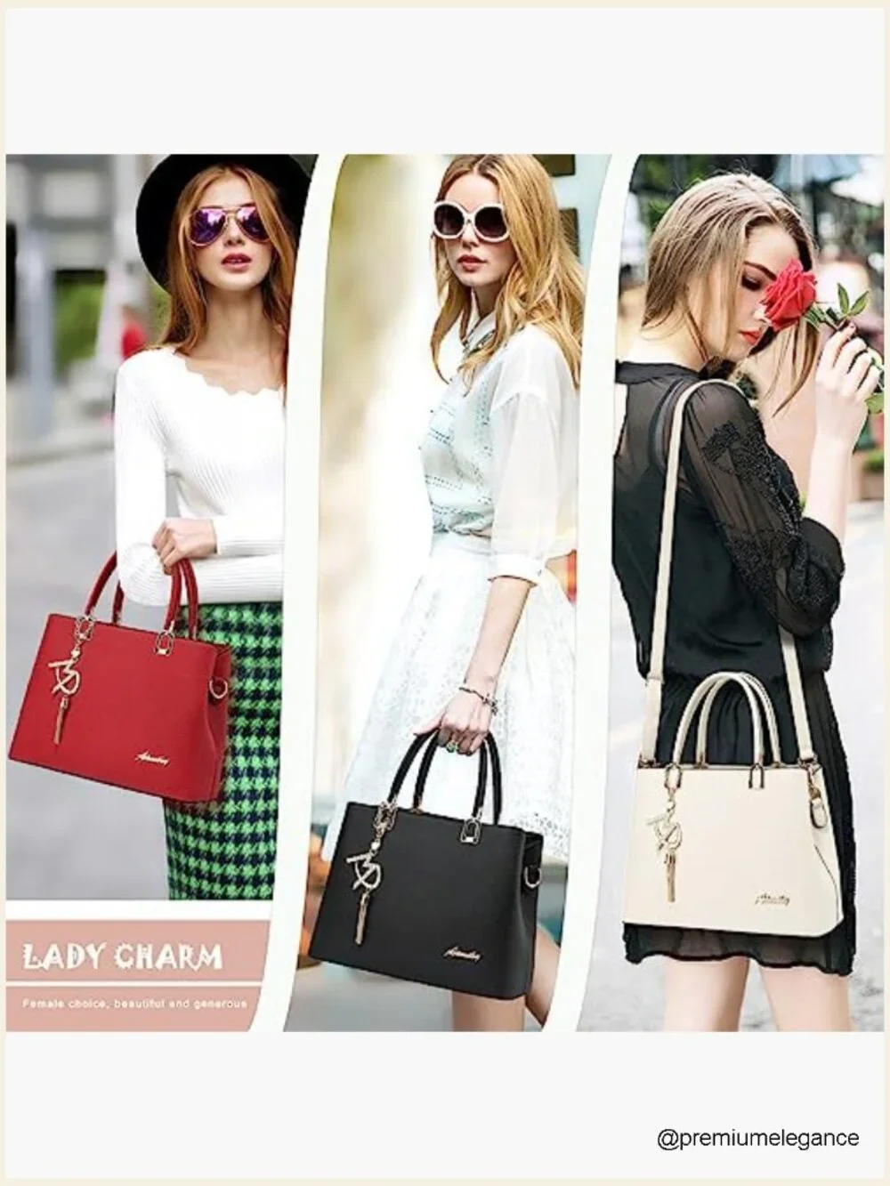 PU Leather Top Handle Satchel Tote Shoulder Crossbody Bag